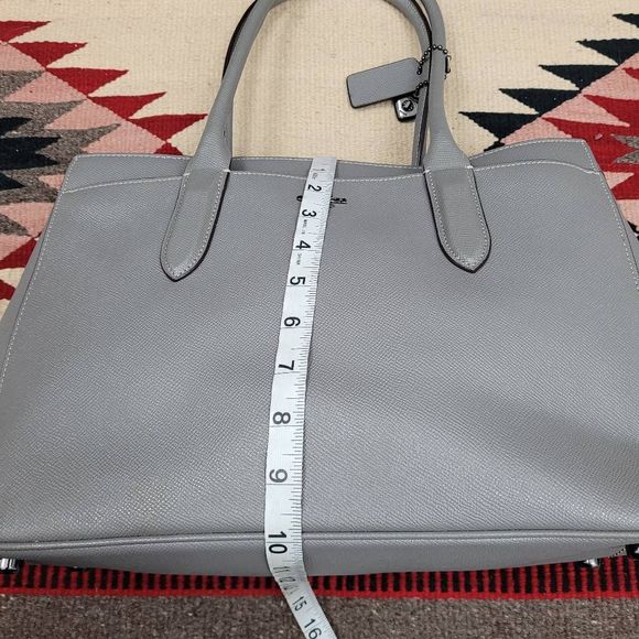 Coach 24218 Bailey Carryall Gray Crossgrain Leather Tote Shoulder Bag Purse - Picture 9 of 11